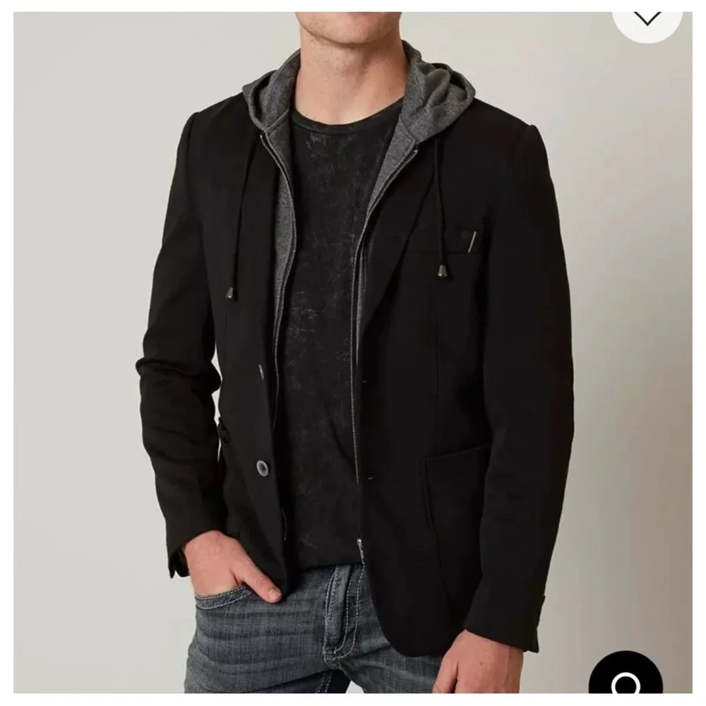 PROJEK RAW BLACK WITH REMOVABLE HOOD KNIT BLAZER